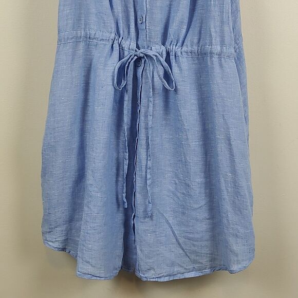 Lands' End Sleeveless Linen Waist Tie Dress Size L - Picture 8 of 11